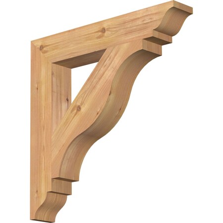 Ekena Millwork Funston Traditional Smooth Bracket, Western Red Cedar, 3 1/2"W x 22"D x 22"H BKT04X22X22FST01SWR